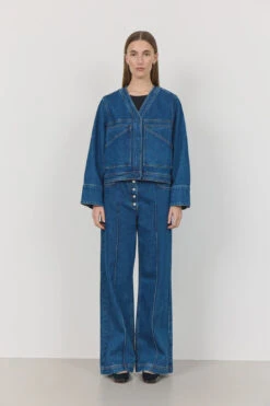 Levete Room Kosa 7 Denim Jacket - Dark Blue