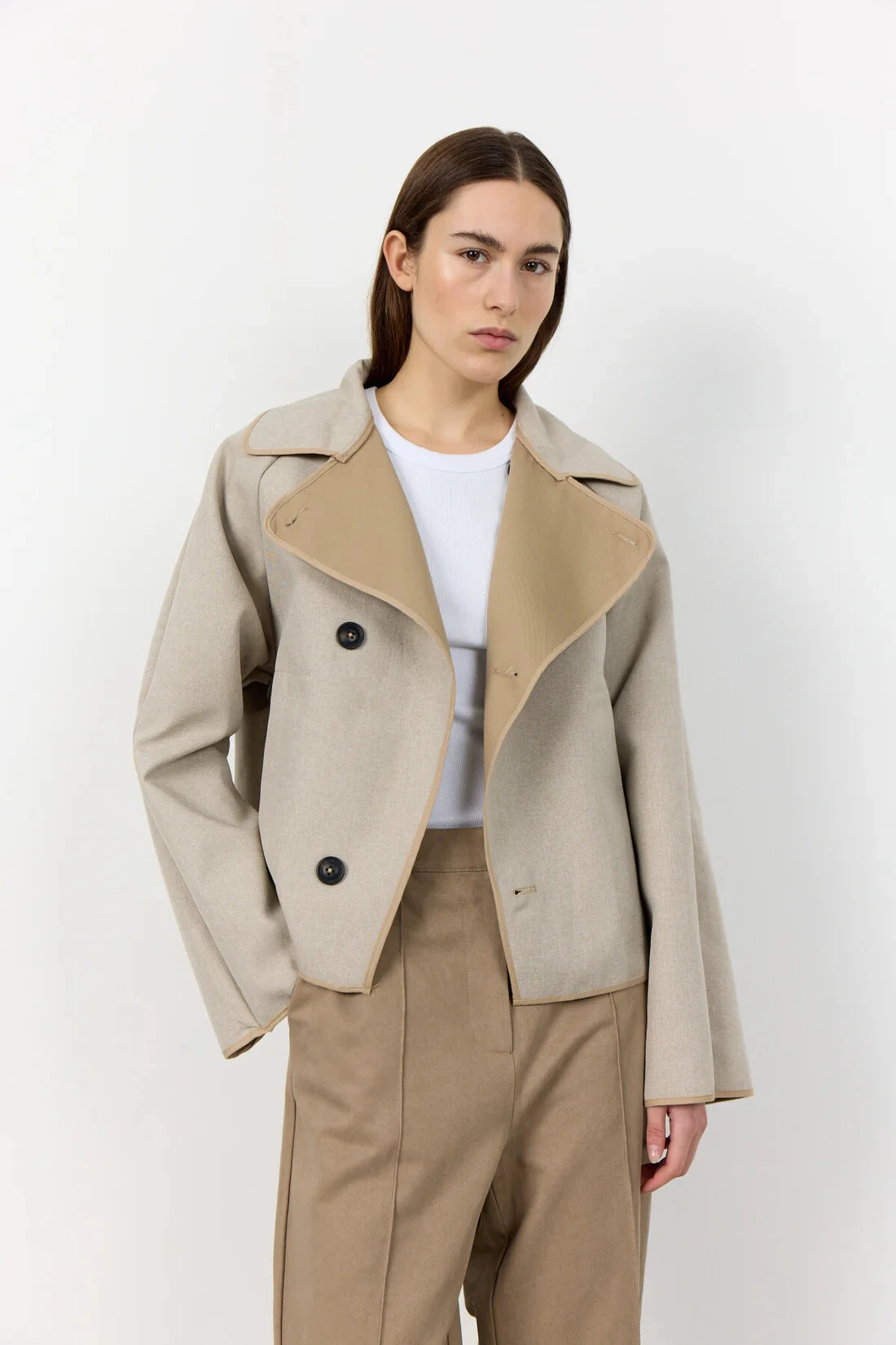 Levete Room Karima 2 Reversible Jacket - Dark Sand 5 Levete Room Karima 2 Reversible Jacket - Dark Sand - Image 3