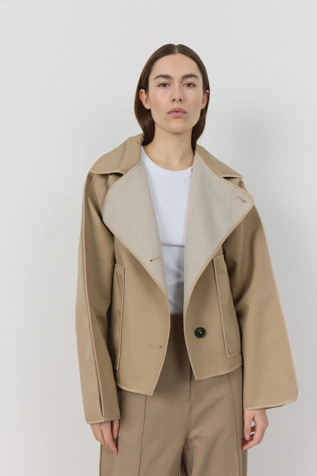 Levete Room Karima 2 Reversible Jacket - Dark Sand 3 Levete Room Karima 2 Reversible Jacket - Dark Sand