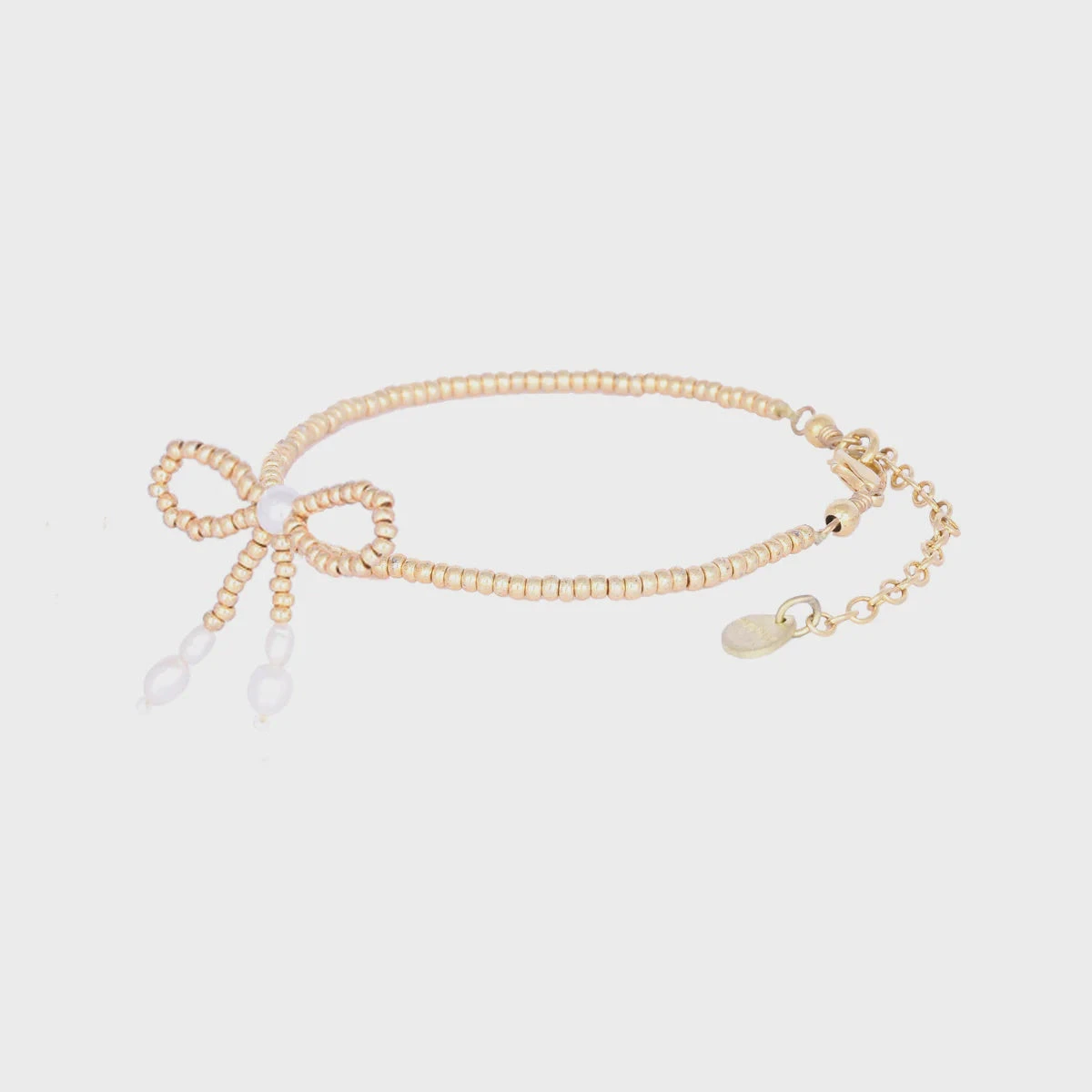Mishky Fita Bow Bracelet - Pearl And Gold 3 Mishky Fita Bow Bracelet - Pearl And Gold