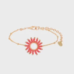 Alternative view of Mishky Fringe Sun Bracelet - Coral/Gold