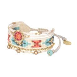 Mishky Medly Multi Strand Bracelet - Ivory/Aqua/Coral 5 Mishky Medly Multi Strand Bracelet - Ivory/Aqua/Coral -Lulu&M 11251502212935 MEDLY 3 0 B BE M 12935