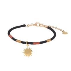 Alternative view of Mishky Golden Sun Bracelet - Black/Orange/Gold