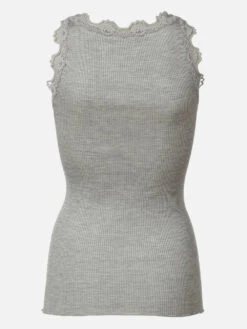 Rosemunde Babette SL U-neck Lace Top - Light Grey Melange -Lulu&M 11383024 5405 008 c74921c1 1116 42e9 9e10 5b290f8adcbb jpg