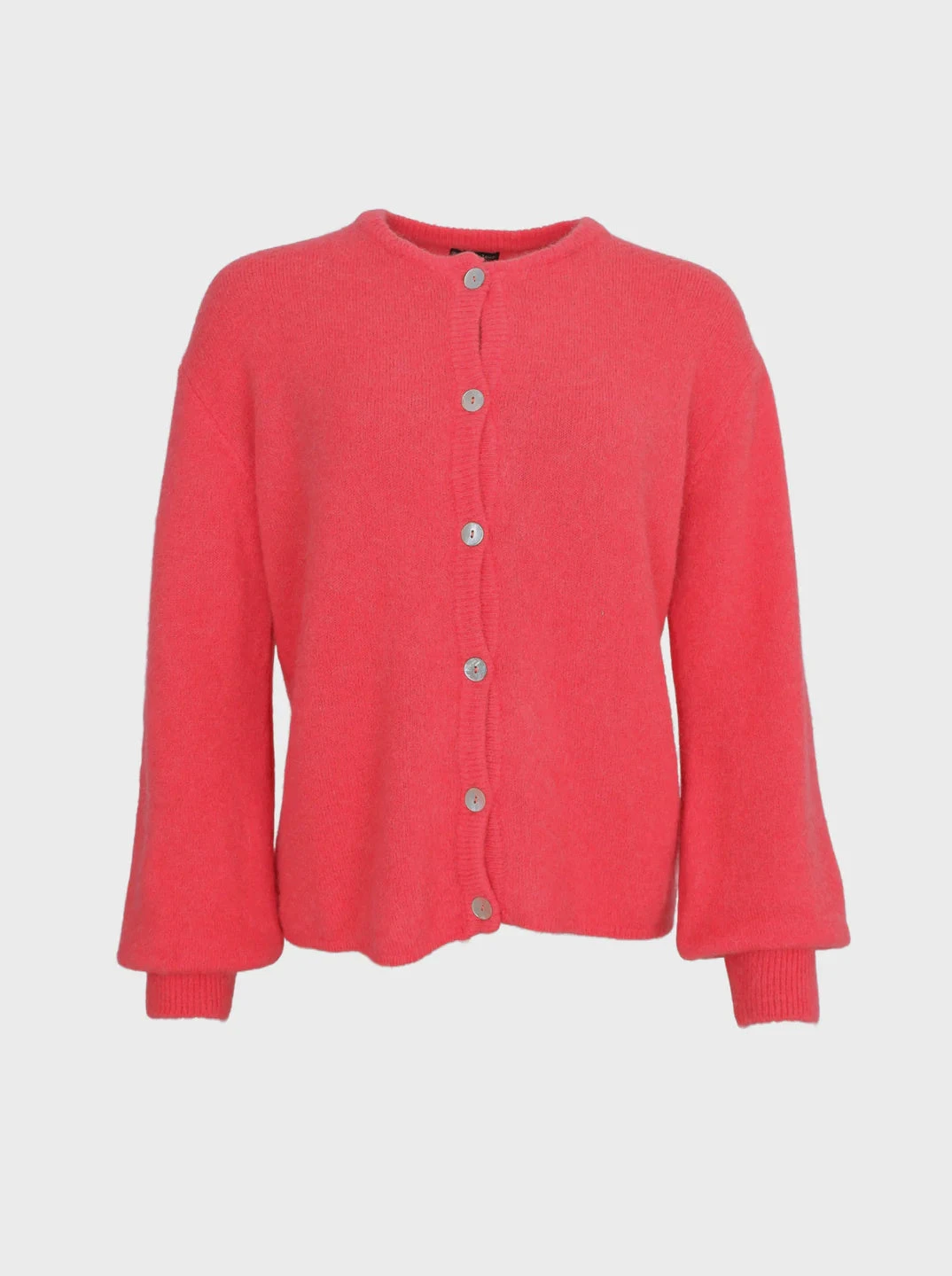 Black Colour Bella Knit Cardigan - Coral Red 3 Black Colour Bella Knit Cardigan - Coral Red