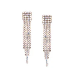 Mishky Glitter Cascade Drop Earrings - Crystal