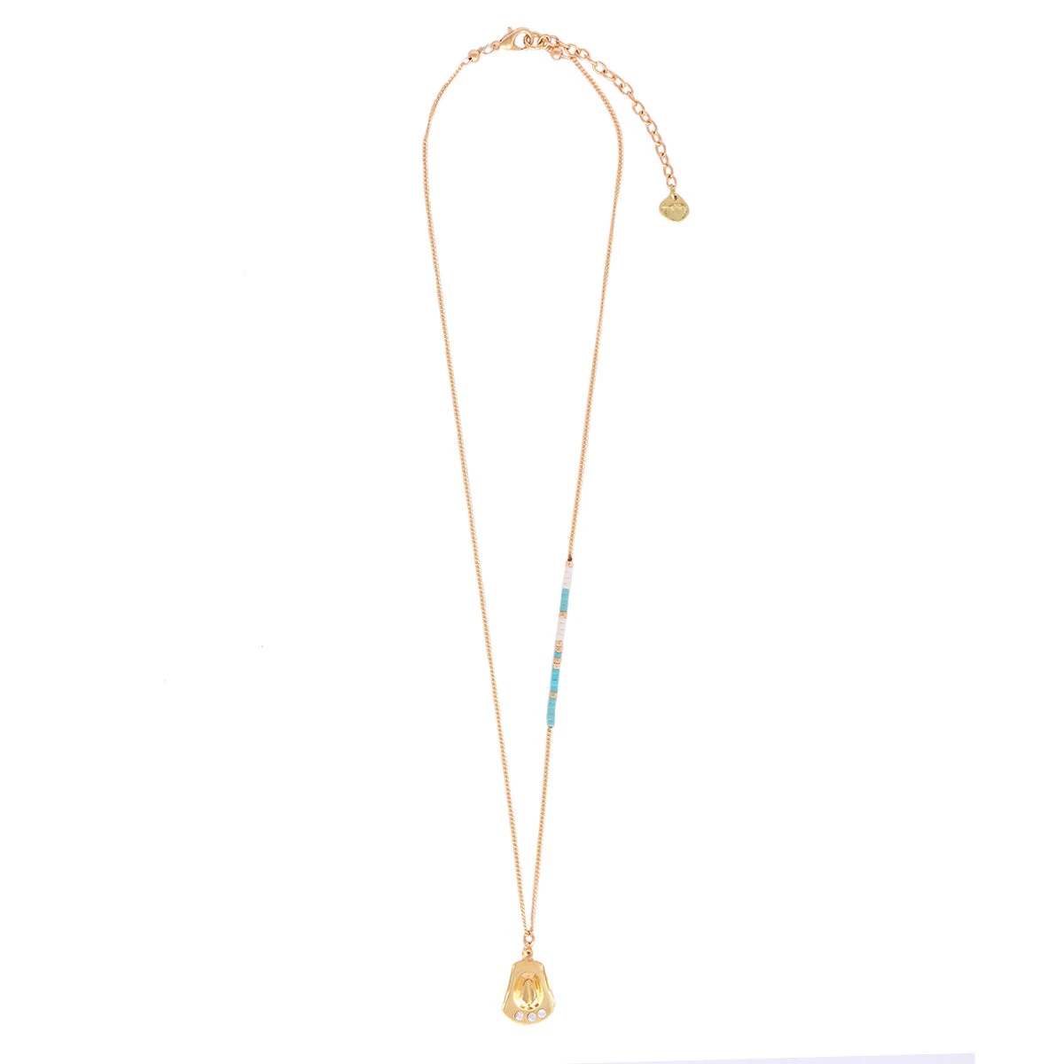 Mishky Cowgirl Hat Necklace - Gold / Turquoise 3 Mishky Cowgirl Hat Necklace - Gold / Turquoise