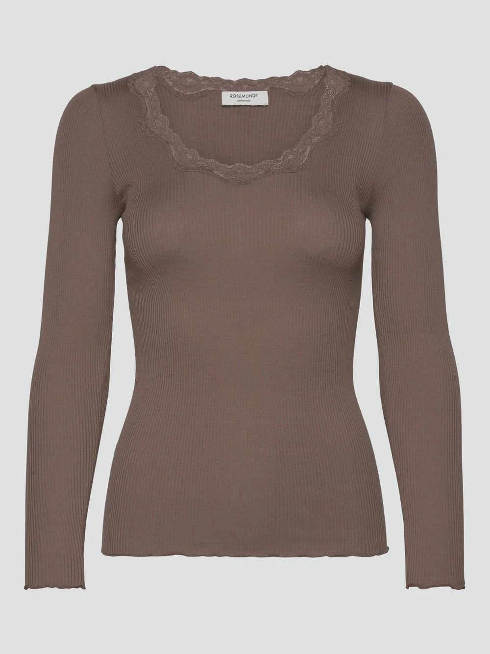 Rosemunde Babette LS U-Neck Lace T-Shirt - Falcon 3 Rosemunde Babette LS U-Neck Lace T-Shirt - Falcon