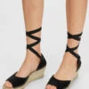 Selected Femme Eva Suede Wedge Espadrille - Black 2 Selected Femme Eva Suede Wedge Espadrille - Black -Lulu&M 16088741 Black 003