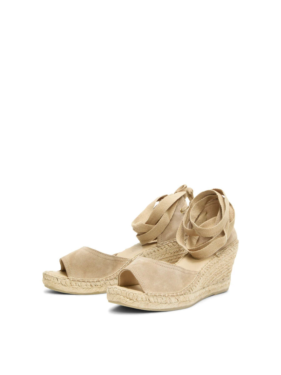 Selected Femme Eva Suede Wedge Espadrille - Chinchilla 2 Selected Femme Eva Suede Wedge Espadrille - Chinchilla