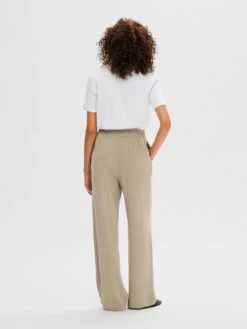 Selected Femme Viva-Gulia Linen Trousers - Greige 11 Selected Femme Viva-Gulia Linen Trousers - Greige -Lulu&M 16089062 Greige 004