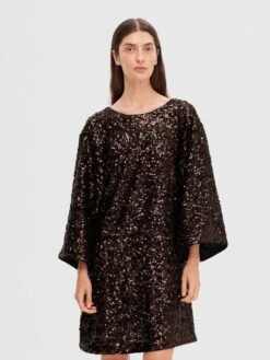 Alternative view of Selected Femme Mallie SS Sequin Dress - Java