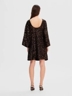 Selected Femme Mallie SS Sequin Dress - Java 9 Selected Femme Mallie SS Sequin Dress - Java -Lulu&M 16090965 Java 004