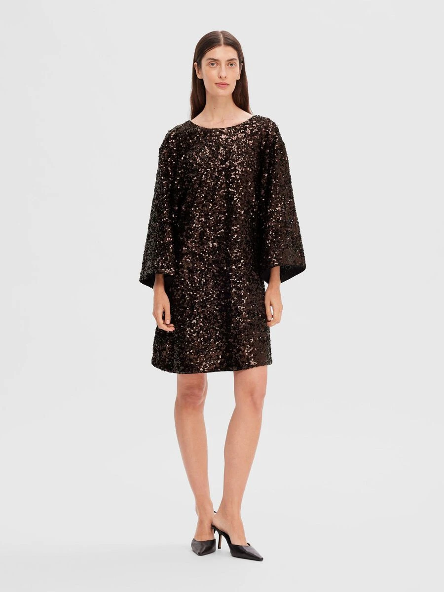Selected Femme Mallie SS Sequin Dress - Java 6 Selected Femme Mallie SS Sequin Dress - Java - Image 4