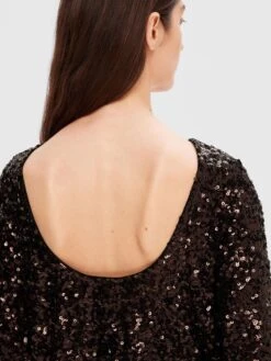 Selected Femme Mallie SS Sequin Dress - Java 11 Selected Femme Mallie SS Sequin Dress - Java -Lulu&M 16090965 Java 006