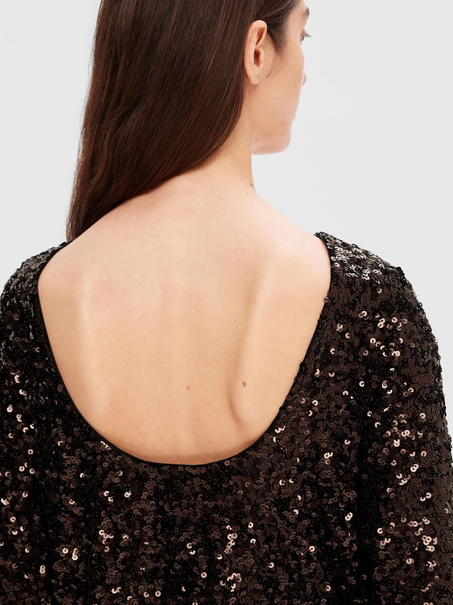 Selected Femme Mallie SS Sequin Dress - Java 7 Selected Femme Mallie SS Sequin Dress - Java - Image 5