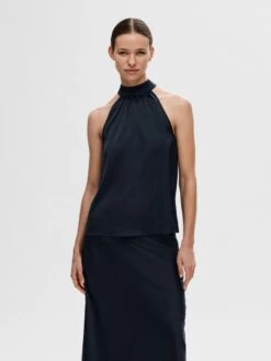 Selected Femme Lena-Rachelle Halter Neck Top - Dark Sapphire 9 Selected Femme Lena-Rachelle Halter Neck Top - Dark Sapphire -Lulu&M 16092224 DarkSapphire 003