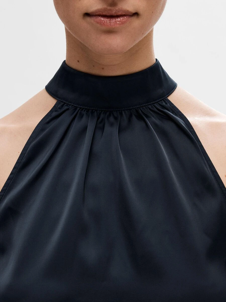 Selected Femme Lena-Rachelle Halter Neck Top - Dark Sapphire 7 Selected Femme Lena-Rachelle Halter Neck Top - Dark Sapphire - Image 5