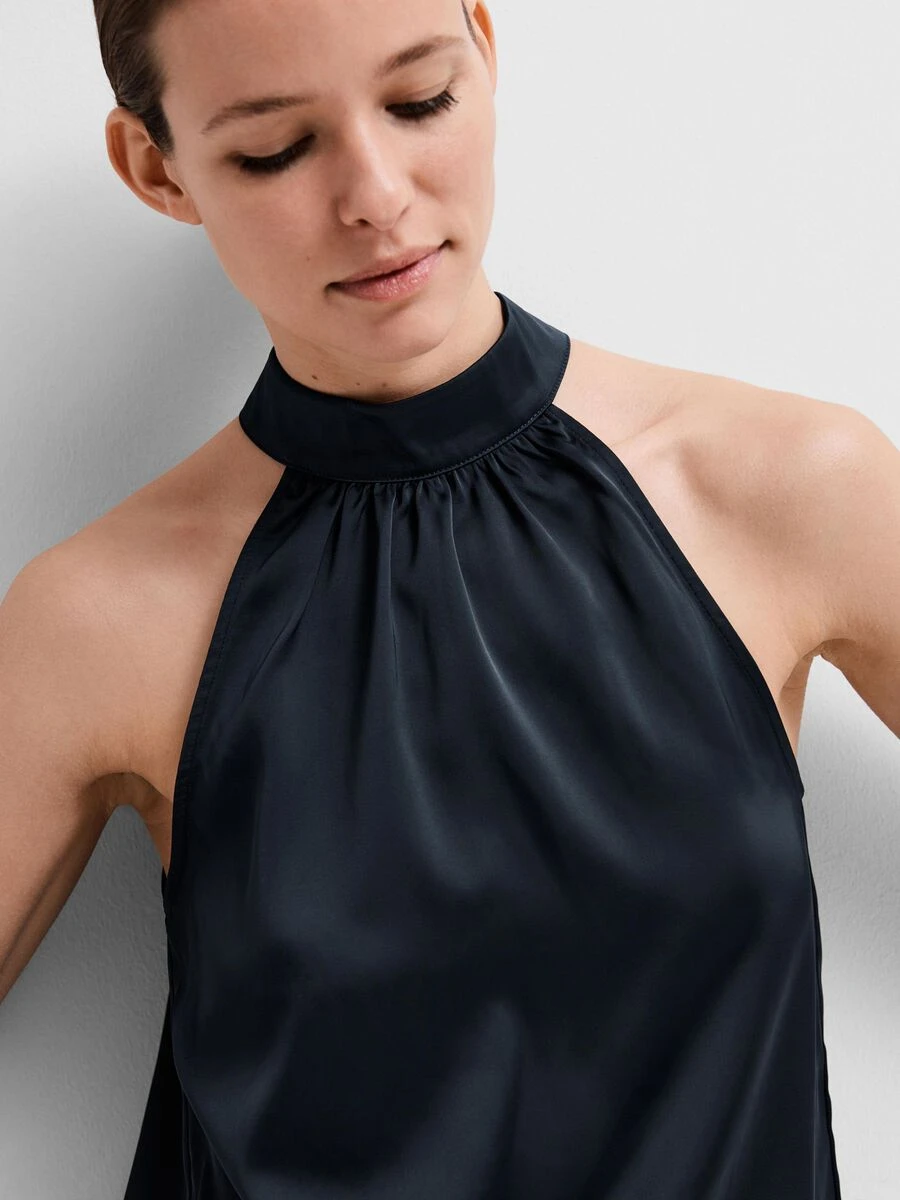 Selected Femme Lena-Rachelle Halter Neck Top - Dark Sapphire 8 Selected Femme Lena-Rachelle Halter Neck Top - Dark Sapphire - Image 6