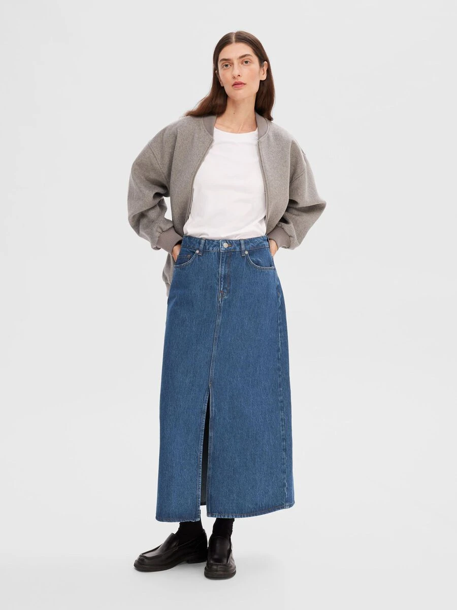Selected Femme Esther Denim Midi Skirt 8 Selected Femme Esther Denim Midi Skirt - Image 6
