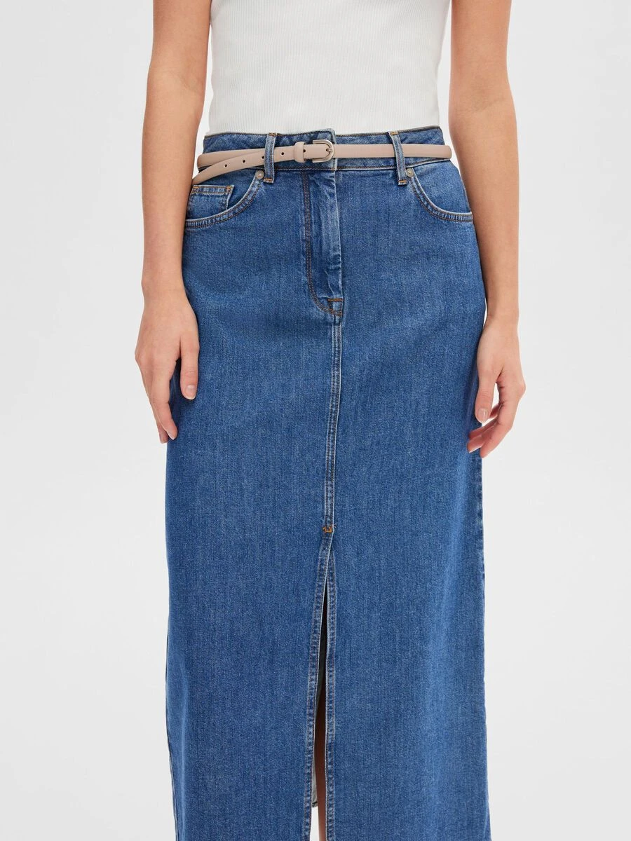 Selected Femme Bella High Waist Maxi Denim Skirt - Marine Blue 7 Selected Femme Bella High Waist Maxi Denim Skirt - Marine Blue - Image 5