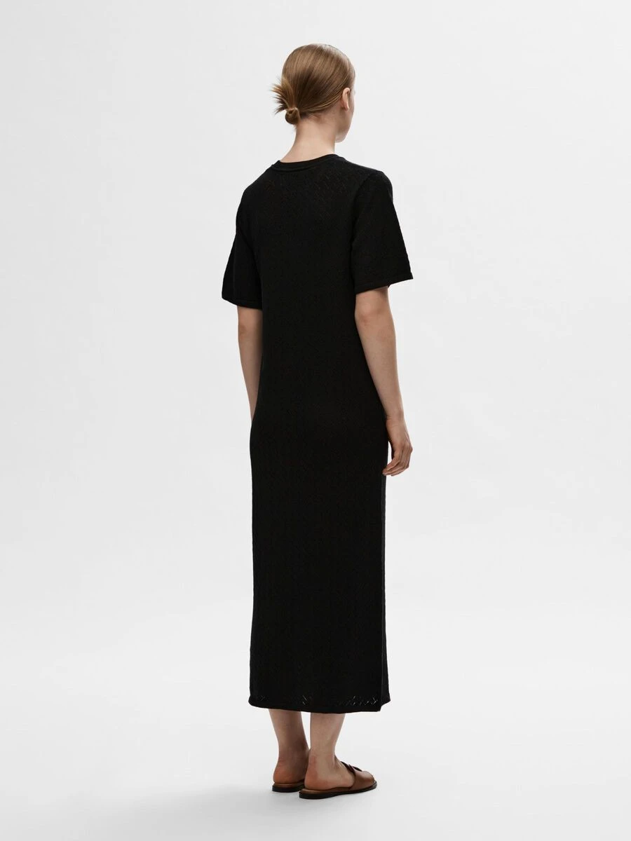 Selected Femme Helena Knitted Midi Dress - Black 4 Selected Femme Helena Knitted Midi Dress - Black - Image 2