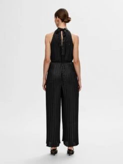 Selected Femme Zenia Plisse Pleated Jumpsuit - Black 10 Selected Femme Zenia Plisse Pleated Jumpsuit - Black -Lulu&M 16093089 Black 004