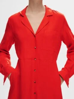 Selected Femme Lyra Maxi Shirt Dress - Flame Scarlet 12 Selected Femme Lyra Maxi Shirt Dress - Flame Scarlet -Lulu&M 16093094 FlameScarlet 006