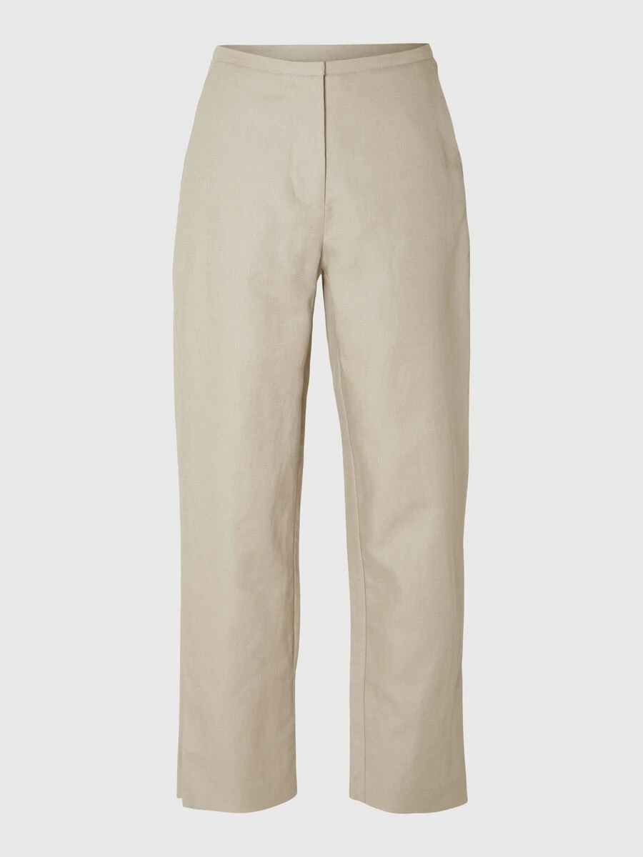 Selected Femme Eliana HW Straight Trousers - Humus 6 Selected Femme Eliana HW Straight Trousers - Humus - Image 4