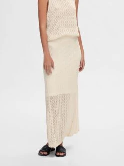 Selected Femme Agny Knitted Maxi Skirt - Birch 9 Selected Femme Agny Knitted Maxi Skirt - Birch -Lulu&M 16093433 Birch 003