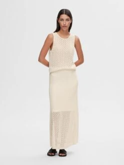 Selected Femme Agny Knitted Maxi Skirt - Birch 11 Selected Femme Agny Knitted Maxi Skirt - Birch -Lulu&M 16093433 Birch 005