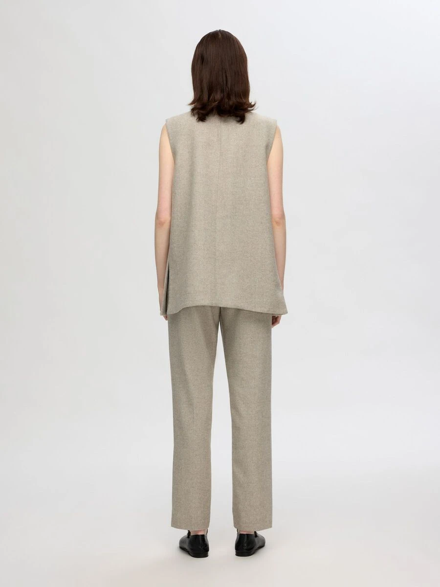 Selected Femme Vivie Straight Leg Trouser - Sandshell/Herringbone 5 Selected Femme Vivie Straight Leg Trouser - Sandshell/Herringbone - Image 3