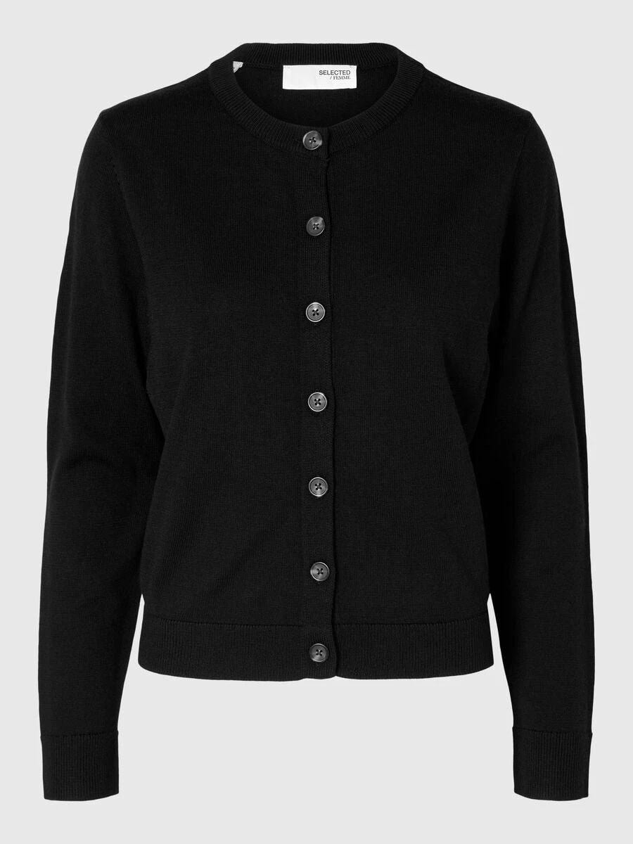 Selected Femme Hella Knit Cardigan - Black 4 Selected Femme Hella Knit Cardigan - Black - Image 2