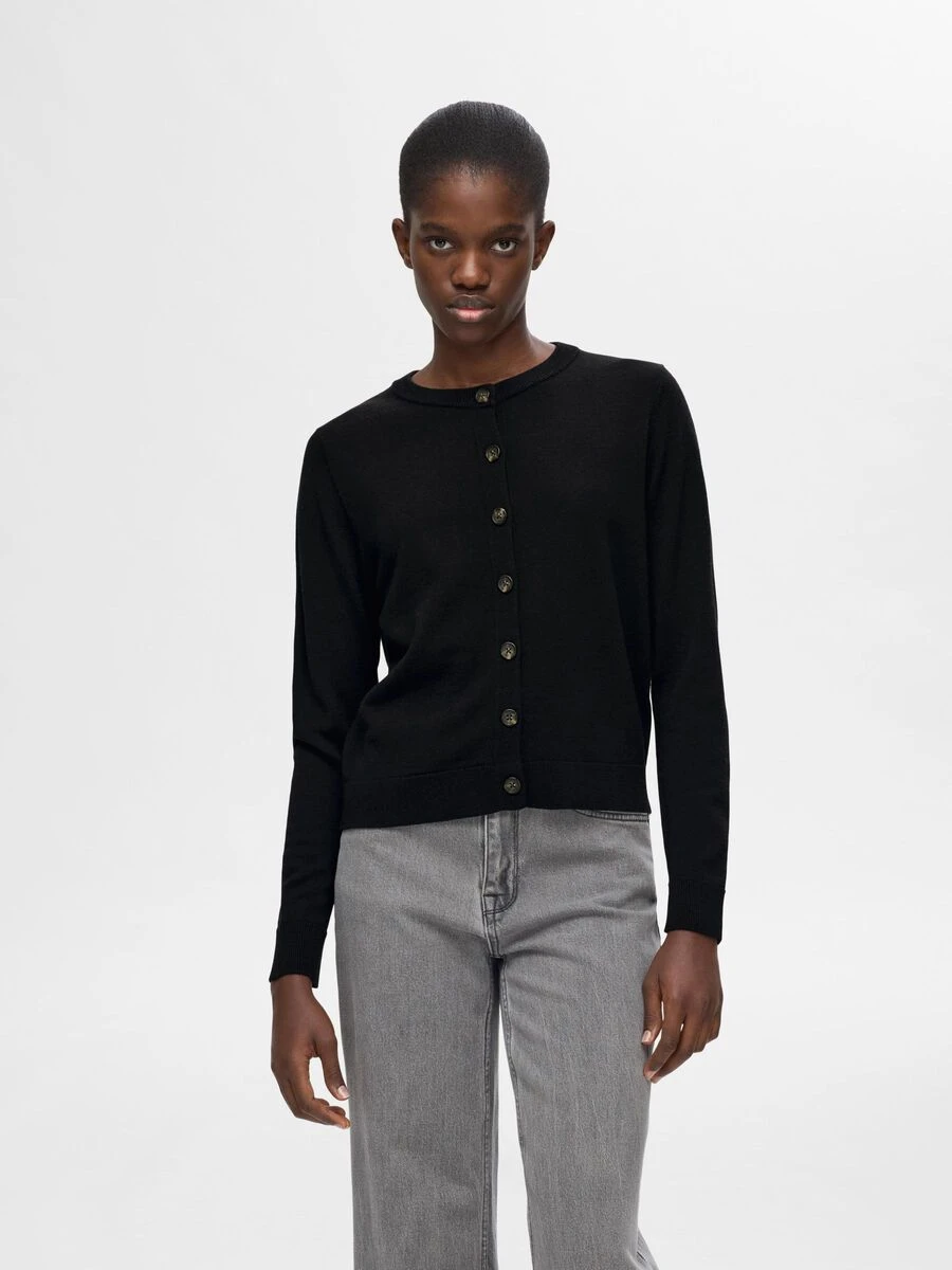 Selected Femme Hella Knit Cardigan - Black 5 Selected Femme Hella Knit Cardigan - Black - Image 3