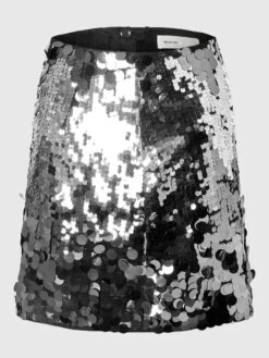 Selected Femme Tania Sequin Skirt - Silver