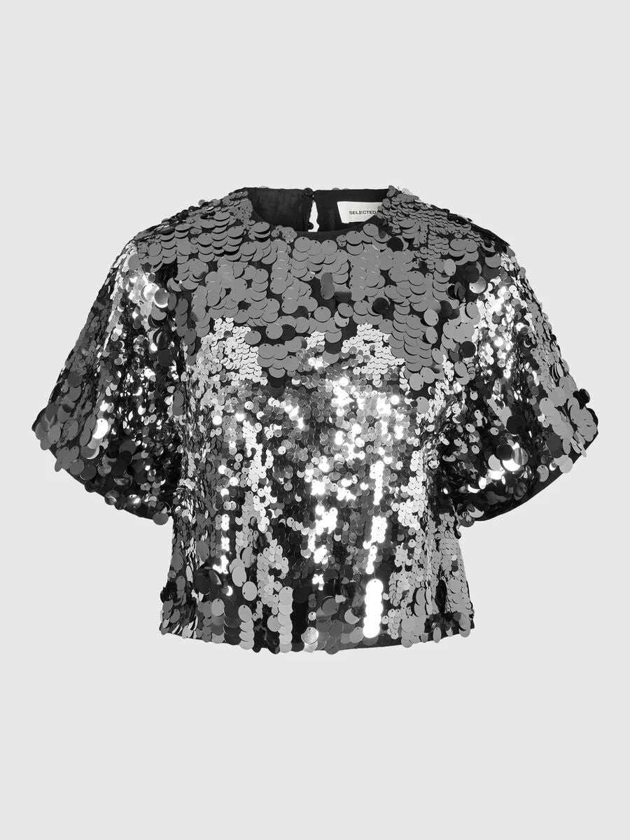 Selected Femme Tania Top - Silver 3 Selected Femme Tania Top - Silver