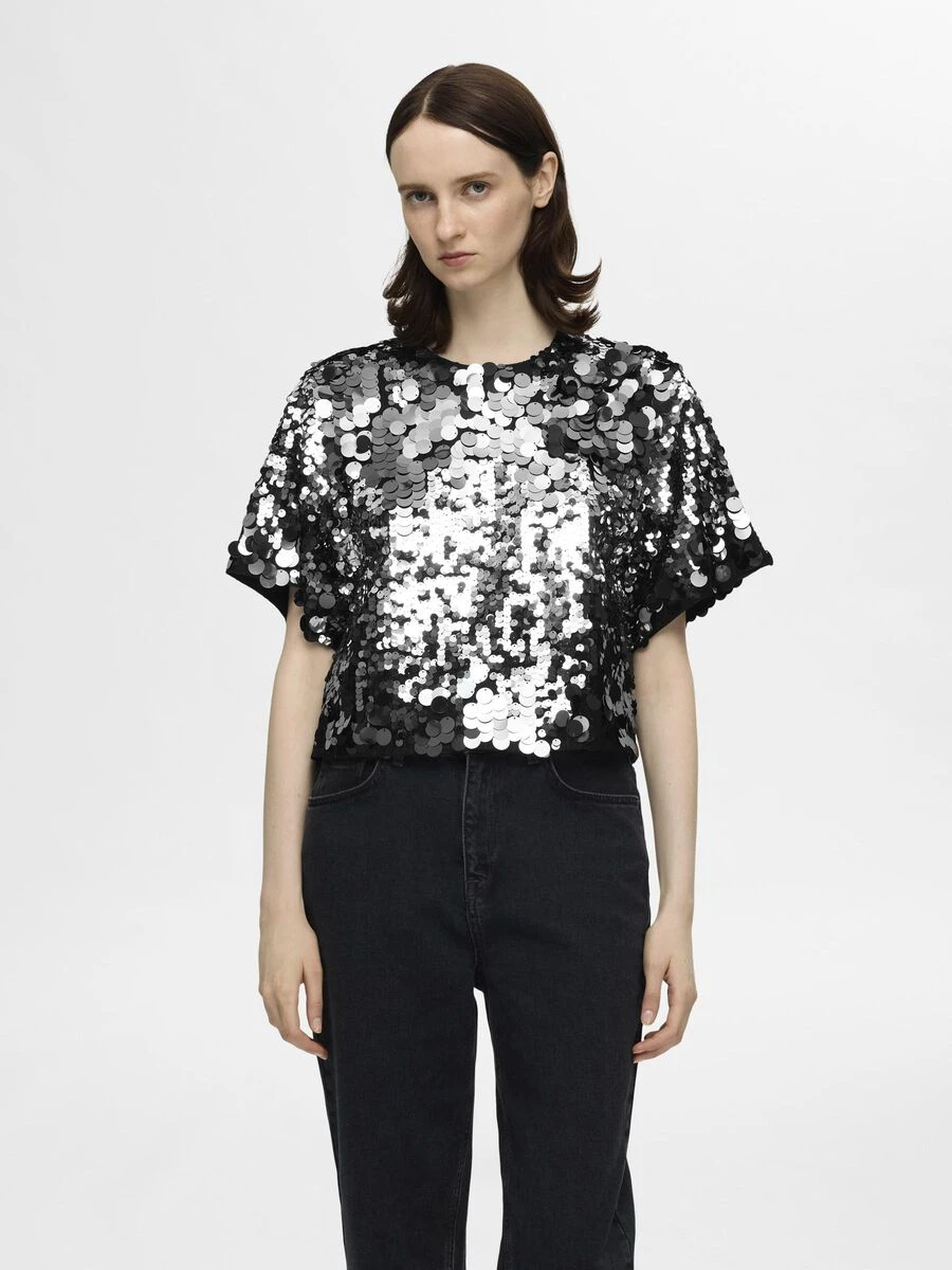 Selected Femme Tania Top - Silver 4 Selected Femme Tania Top - Silver - Image 2