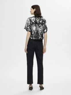Selected Femme Tania Top - Silver 10 Selected Femme Tania Top - Silver -Lulu&M 16095079 Silver 004