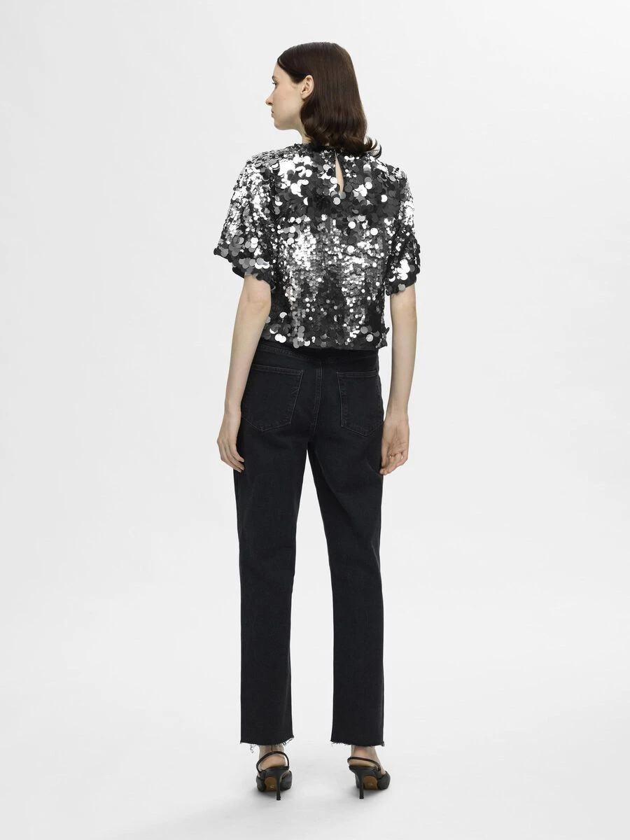 Selected Femme Tania Top - Silver 5 Selected Femme Tania Top - Silver - Image 3