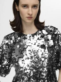 Selected Femme Tania Top - Silver 12 Selected Femme Tania Top - Silver -Lulu&M 16095079 Silver 006