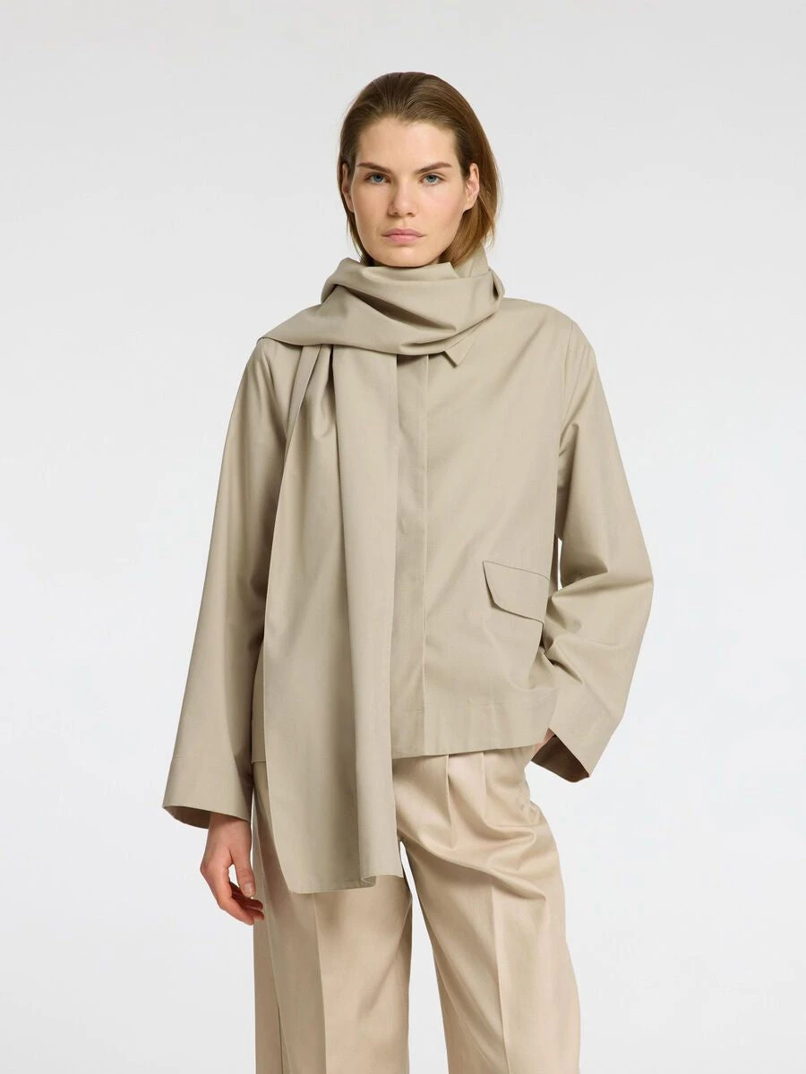 Selected Femme Pamina Scarf Jacket - Island Fossil 4 Selected Femme Pamina Scarf Jacket - Island Fossil - Image 2