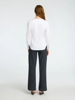Selected Femme Naja Fitted Buttoned Shirt - White 10 Selected Femme Naja Fitted Buttoned Shirt - White -Lulu&M 16096975 BrightWhite 004