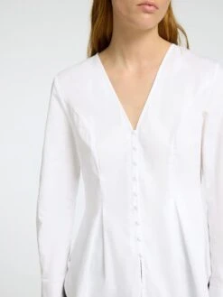 Selected Femme Naja Fitted Buttoned Shirt - White 12 Selected Femme Naja Fitted Buttoned Shirt - White -Lulu&M 16096975 BrightWhite 006