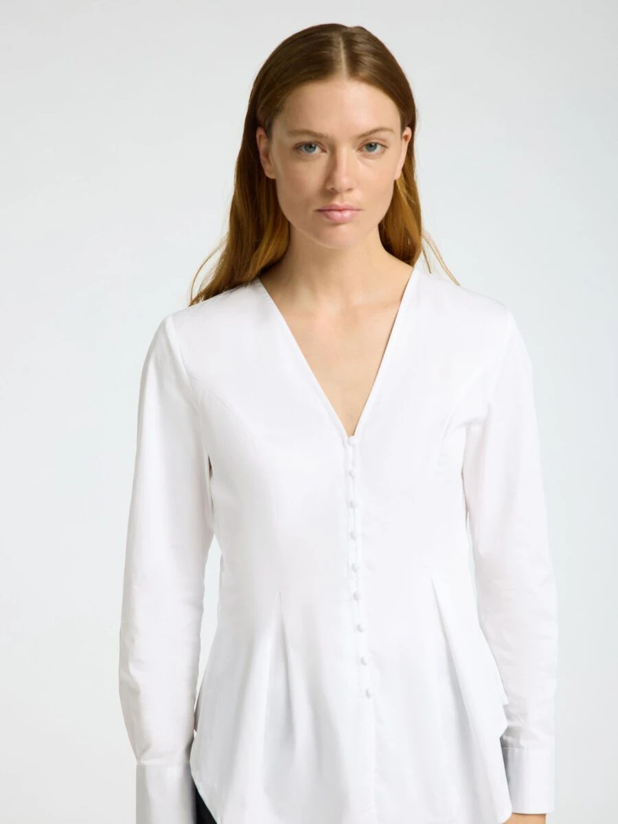 Selected Femme Naja Fitted Buttoned Shirt - White 8 Selected Femme Naja Fitted Buttoned Shirt - White - Image 6