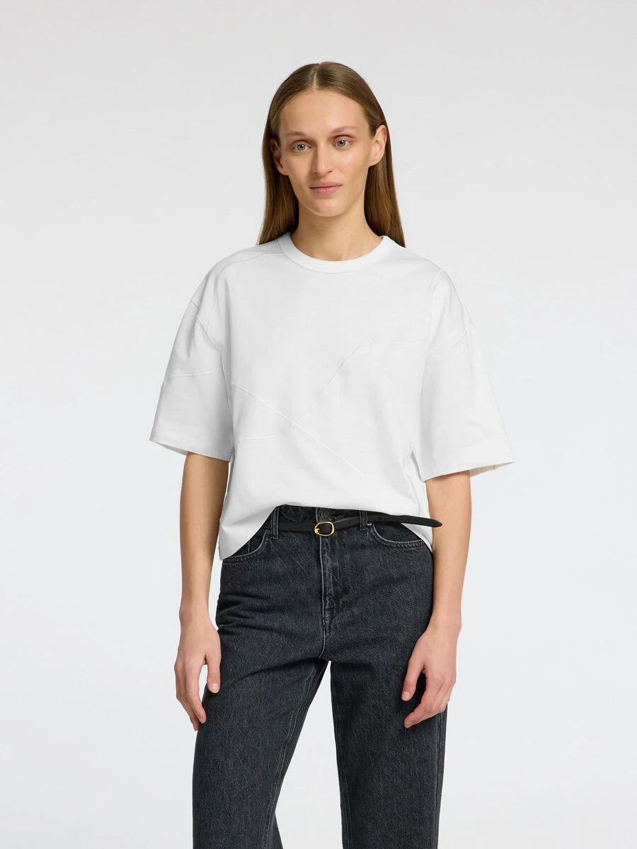Selected Femme Penny Embroidered T-shirt - Snow White/Birch 7 Selected Femme Penny Embroidered T-shirt - Snow White/Birch - Image 5