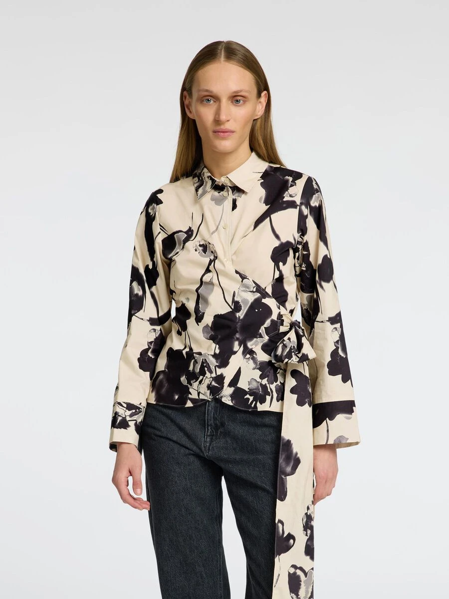Selected Femme Aviana Long Sleeve Blouse - Birch 4 Selected Femme Aviana Long Sleeve Blouse - Birch - Image 2