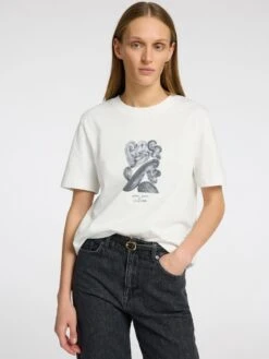 Selected Femme Essential Boxy Printed Ink T-Shirt - Snow White/Black 13 Selected Femme Essential Boxy Printed Ink T-Shirt - Snow White/Black -Lulu&M 16097302 SnowWhite 1175723 008