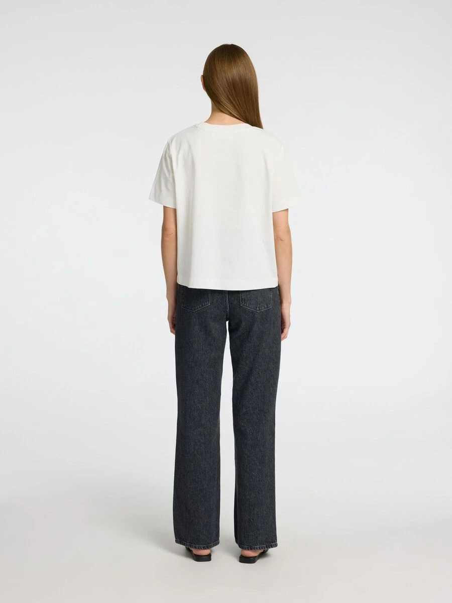 Selected Femme Essential Boxy Printed T-Shirt - Snow White 5 Selected Femme Essential Boxy Printed T-Shirt - Snow White - Image 3