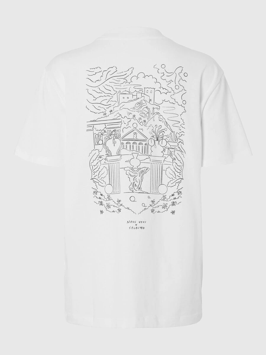 Selected Femme Relaxed Fit T-Shirt - Snow White/Black 4 Selected Femme Relaxed Fit T-Shirt - Snow White/Black - Image 2