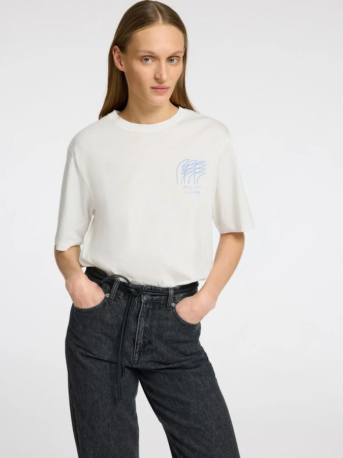 Selected Femme Vilja Crew Neck T-Shirt - Snow White 8 Selected Femme Vilja Crew Neck T-Shirt - Snow White - Image 6